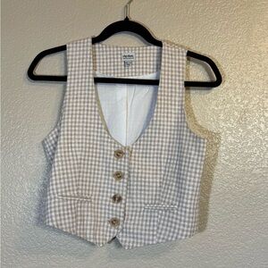 Rhythm Checkered Button-Down Vest Top